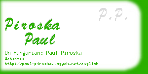 piroska paul business card